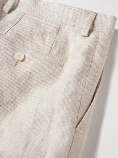 MR P. Straight-Leg Houndstooth Linen Trousers - Men | Thumbnail 5