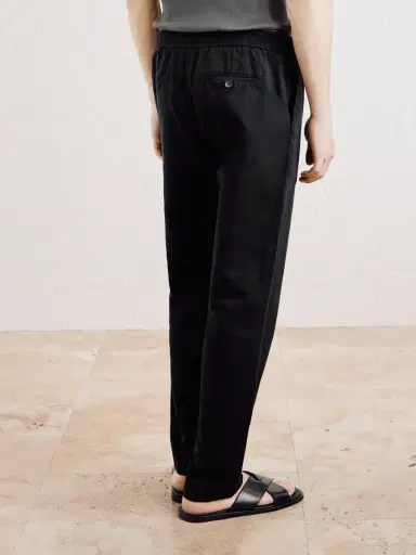 MR P. Straight-Leg Cotton and Linen-Blend Twill Drawstring Trousers - Men | Thumbnail 4