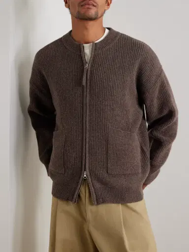 FrizmWORKS Deck Ribbed Wool-Blend Zip-Up Cardigan - Men | Thumbnail 3 FrizmWORKS Deck Ribbed Wool-Blend Zip-Up Cardigan - Men | Thumbnail 3