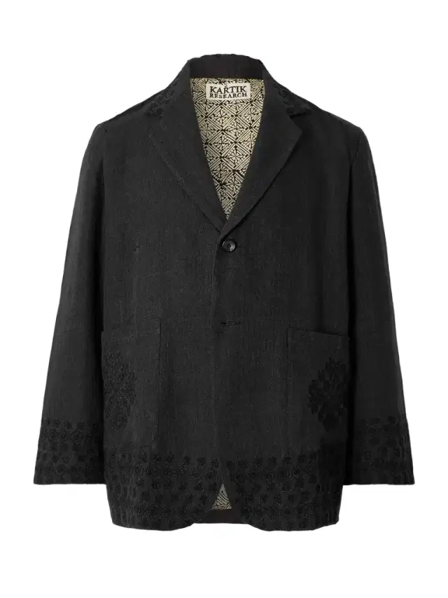 Kasuti Embroidered Wool and Linen-Blend Blazer - Men