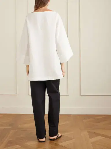The Row Junia Oversized Linen Blouse | Thumbnail 3 The Row Junia Oversized Linen Blouse | Thumbnail 3