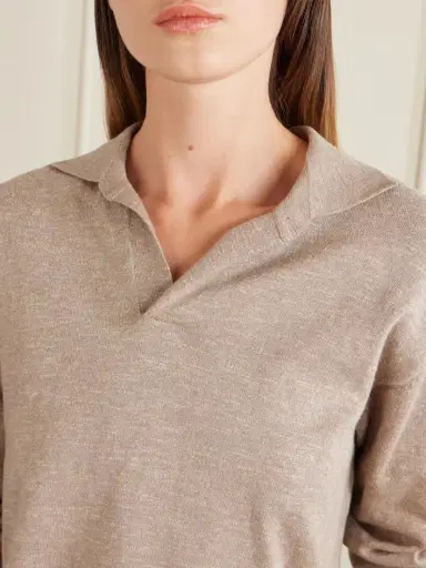 The Row Niosa Cotton And Linen-blend Polo Shirt | Thumbnail 5 The Row Niosa Cotton And Linen-blend Polo Shirt | Thumbnail 5