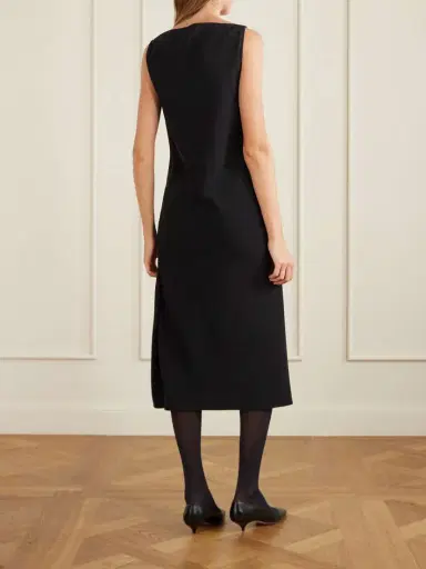 The Row Ender Crepe Midi Dress | Thumbnail 3 The Row Ender Crepe Midi Dress | Thumbnail 3