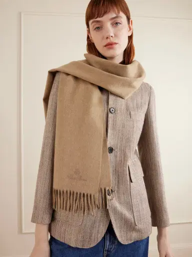 Loro Piana Grande Unita Embroidered Fringed Cashmere Scarf | Thumbnail 2 Loro Piana Grande Unita Embroidered Fringed Cashmere Scarf | Thumbnail 2