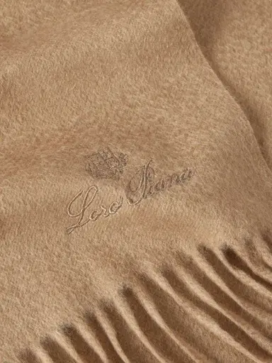 Loro Piana Grande Unita Embroidered Fringed Cashmere Scarf | Thumbnail 3 Loro Piana Grande Unita Embroidered Fringed Cashmere Scarf | Thumbnail 3