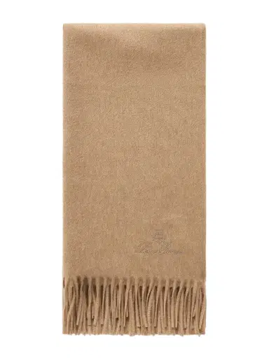 Loro Piana Grande Unita Embroidered Fringed Cashmere Scarf | Thumbnail 1 Loro Piana Grande Unita Embroidered Fringed Cashmere Scarf | Thumbnail 1