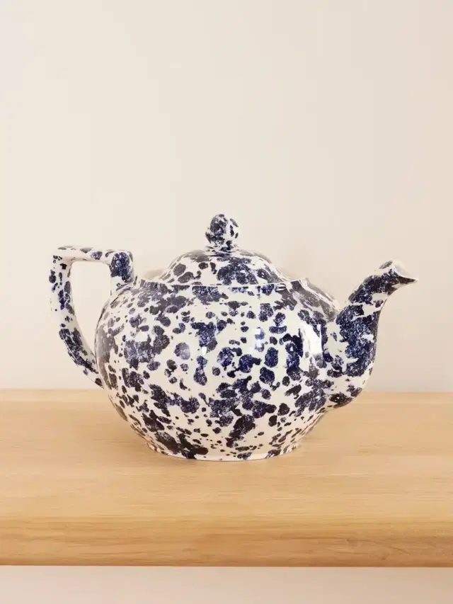 Ralph Lauren Home + Burleigh Marble-effect Earthenware Teapot