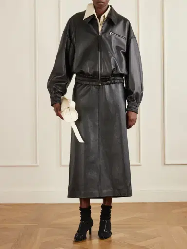 Jil Sander Leather Bomber Jacket | Thumbnail 2 Jil Sander Leather Bomber Jacket | Thumbnail 2