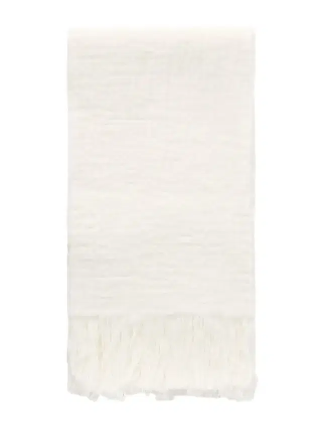 Kastel Fringed Crinkled-linen Scarf