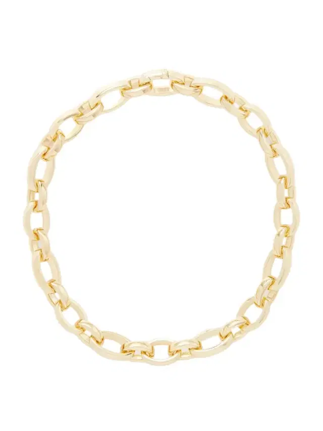 Puffy Gold-tone And Crystal Necklace
