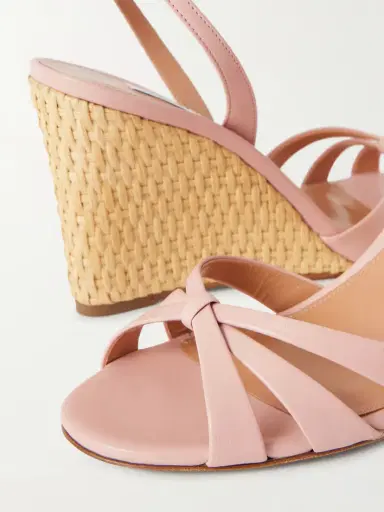 Aquazzura Tati 85 Leather And Wicker Wedge Sandals | Thumbnail 5 Aquazzura Tati 85 Leather And Wicker Wedge Sandals | Thumbnail 5
