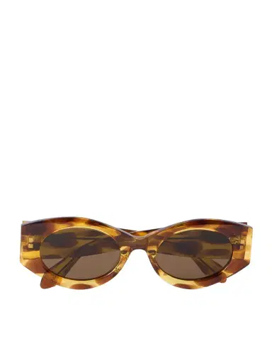 Alaïa Lettering Round-frame Tortoiseshell Acetate Sunglasses | Thumbnail 1 Alaïa Lettering Round-frame Tortoiseshell Acetate Sunglasses | Thumbnail 1