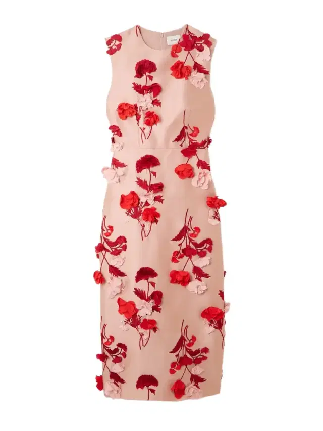Appliquéd Chiffon-trimmed Embroidered Mikado Midi Dress