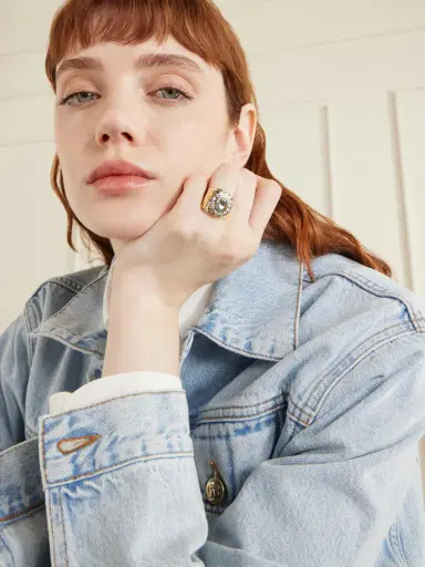 Marlo Laz Alix Cigar 14-karat Gold, Aquamarine And Diamond Ring | Thumbnail 2