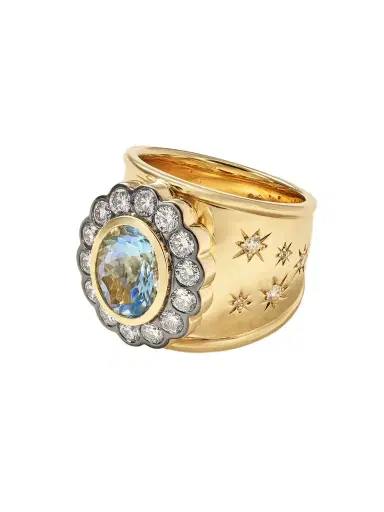 Marlo Laz Alix Cigar 14-karat Gold, Aquamarine And Diamond Ring | Thumbnail 1
