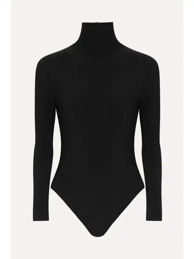 Stretch-jersey Turtleneck Bodysuit
