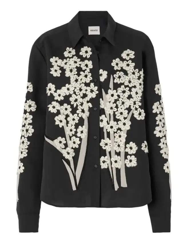 Argo Appliquéd Silk And Cotton-blend Blouse