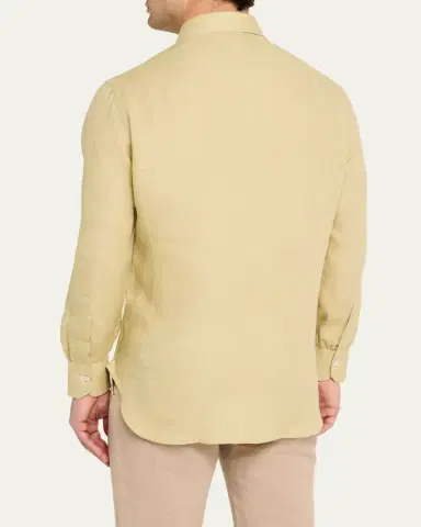 Kiton Men's Linen Sport Shirt | Thumbnail 3 Kiton Men's Linen Sport Shirt | Thumbnail 3