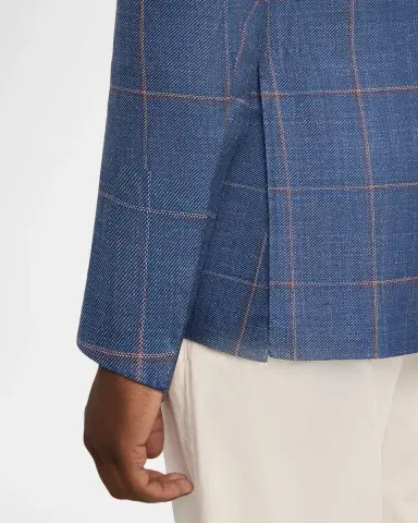 Kiton Men's Cashmere, Silk, and Linen Windowpane Sport Coat | Thumbnail 12