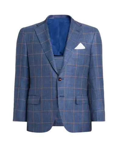 Kiton Men's Cashmere, Silk, and Linen Windowpane Sport Coat | Thumbnail 1