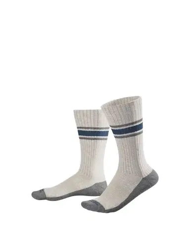 Marcoliani Men's College Stripe Cotton Blend Crew Socks | Thumbnail 1 Marcoliani Men's College Stripe Cotton Blend Crew Socks | Thumbnail 1