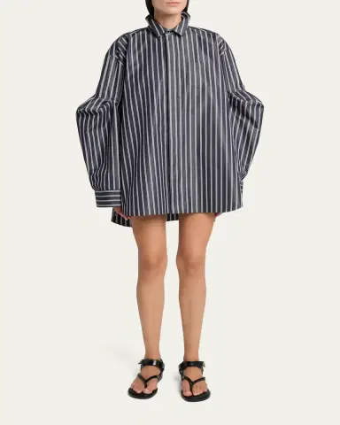 sacai Striped Poplin Oversized Button-Down Shirt | Thumbnail 2 sacai Striped Poplin Oversized Button-Down Shirt | Thumbnail 2