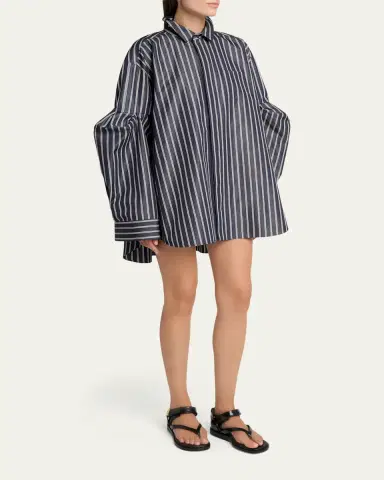sacai Striped Poplin Oversized Button-Down Shirt | Thumbnail 4 sacai Striped Poplin Oversized Button-Down Shirt | Thumbnail 4