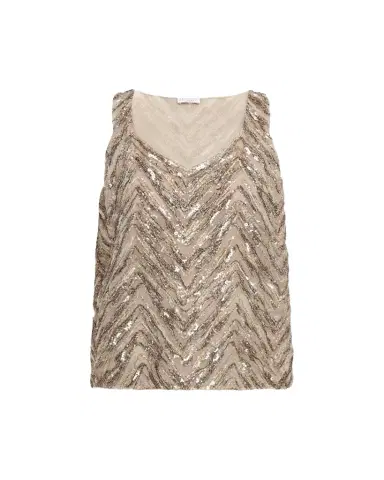 Brunello Cucinelli Bead & Sequin Silk Crepe Tank | Thumbnail 1