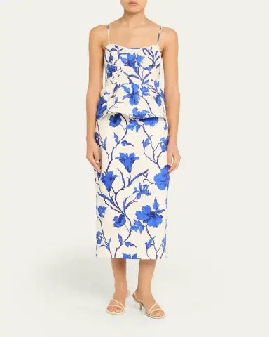 Cara Cara Alba Printed Fit-&-Flare Linen Top | Thumbnail 2 Cara Cara Alba Printed Fit-&-Flare Linen Top | Thumbnail 2
