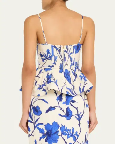 Cara Cara Alba Printed Fit-&-Flare Linen Top | Thumbnail 3 Cara Cara Alba Printed Fit-&-Flare Linen Top | Thumbnail 3