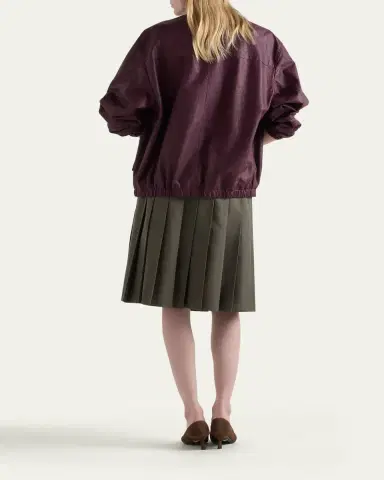Prada Layered Cotton Pleated Pull-On Skirt | Thumbnail 3