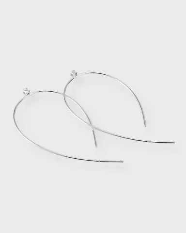 LANA 14K Gold Mini Wire Hooked On Hoop Earrings with Diamonds, 38mm | Thumbnail 4