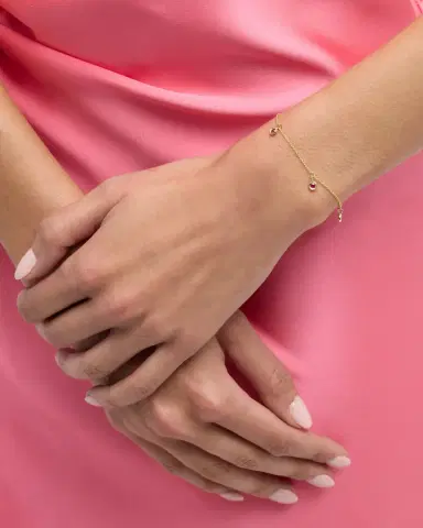 Roberto Coin 18K Yellow Gold Ruby 5 Station Bracelet | Thumbnail 2