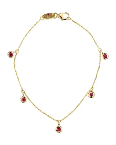 Roberto Coin 18K Yellow Gold Ruby 5 Station Bracelet | Thumbnail 1