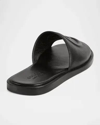 Gucci Men's Leather Interlocking G Slide Sandals | Thumbnail 3