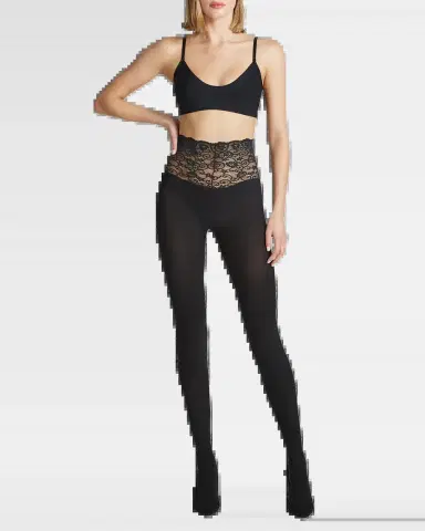 Commando Sexy Ultimate Opaque Lace-Trim Tights | Thumbnail 2