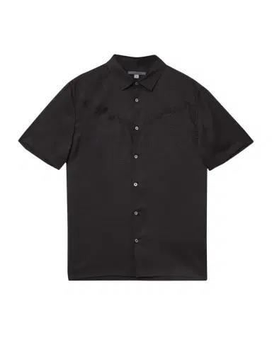 JOHN VARVATOS Men's Embroidered Jacquard Short-Sleeve Shirt | Thumbnail 1 JOHN VARVATOS Men's Embroidered Jacquard Short-Sleeve Shirt | Thumbnail 1