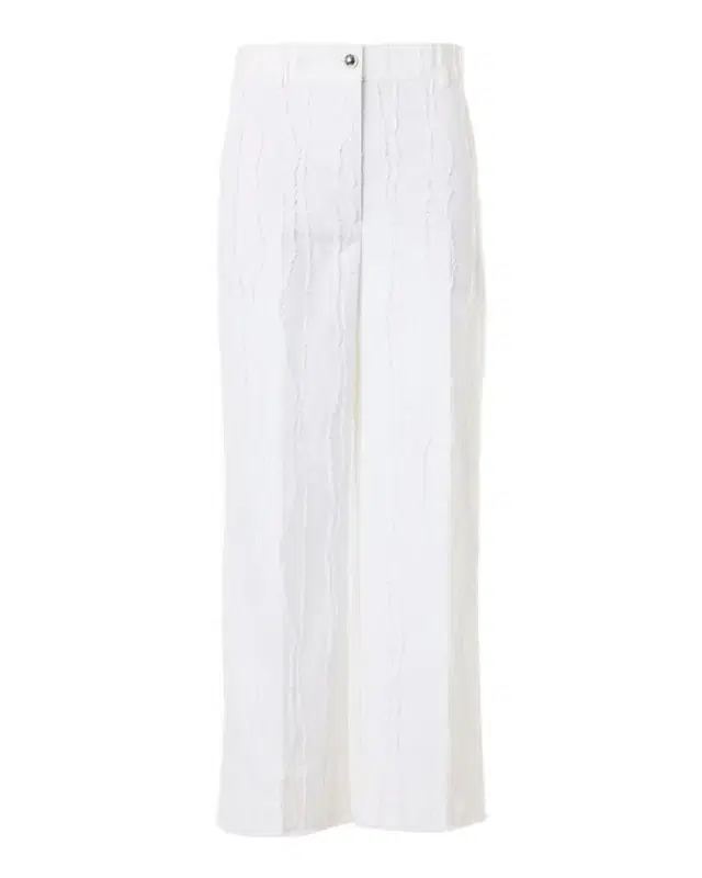 Chiara Fringed Cotton Straight-Leg Ankle Pants