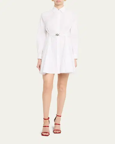Versace Belted Long-Sleeve Mini Shirtdress | Thumbnail 2 Versace Belted Long-Sleeve Mini Shirtdress | Thumbnail 2