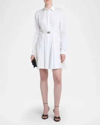 Versace Belted Long-Sleeve Mini Shirtdress | Thumbnail 6 Versace Belted Long-Sleeve Mini Shirtdress | Thumbnail 6