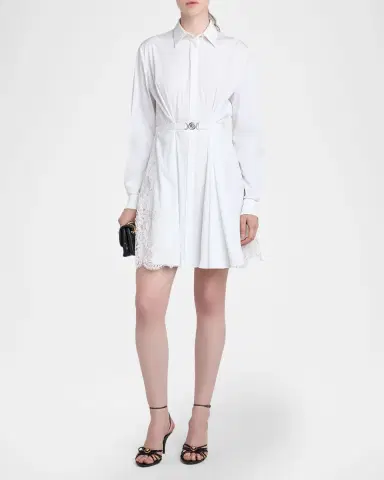 Versace Belted Long-Sleeve Mini Shirtdress | Thumbnail 8 Versace Belted Long-Sleeve Mini Shirtdress | Thumbnail 8