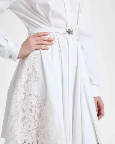 Versace Belted Long-Sleeve Mini Shirtdress | Thumbnail 9 Versace Belted Long-Sleeve Mini Shirtdress | Thumbnail 9