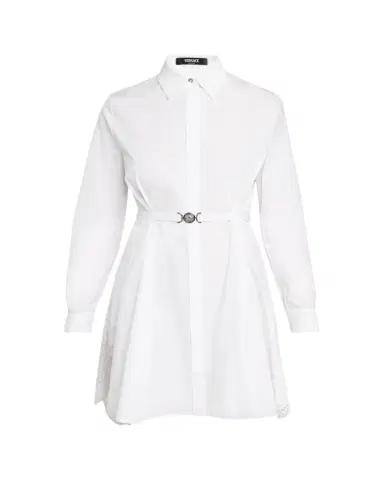 Versace Belted Long-Sleeve Mini Shirtdress | Thumbnail 1 Versace Belted Long-Sleeve Mini Shirtdress | Thumbnail 1