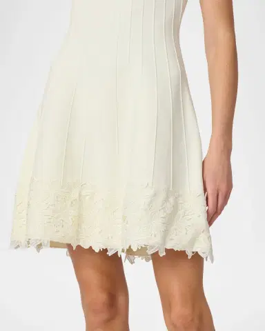 Shoshanna Azalea Seamed Lace-Trim Mini Dress | Thumbnail 4 Shoshanna Azalea Seamed Lace-Trim Mini Dress | Thumbnail 4