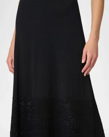 Shoshanna Brooke Sleeveless Scalloped Knit Midi Dress | Thumbnail 4