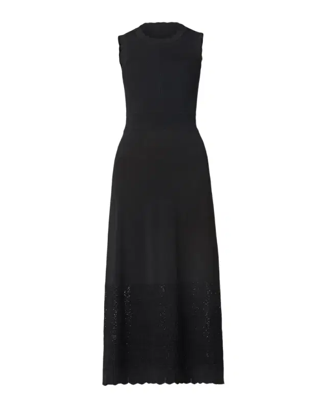 Shoshanna Brooke Sleeveless Scalloped Knit Midi Dress