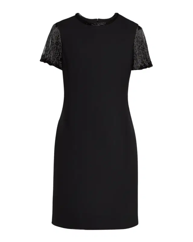 Bugle Bead Embroidered Cocktail Dress