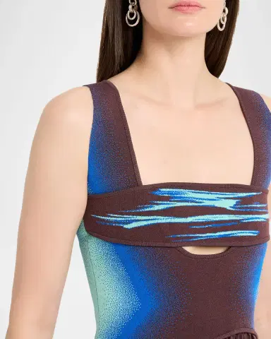 PH5 Jewel Sleeveless Mixed Media Midi Dress | Thumbnail 4 PH5 Jewel Sleeveless Mixed Media Midi Dress | Thumbnail 4