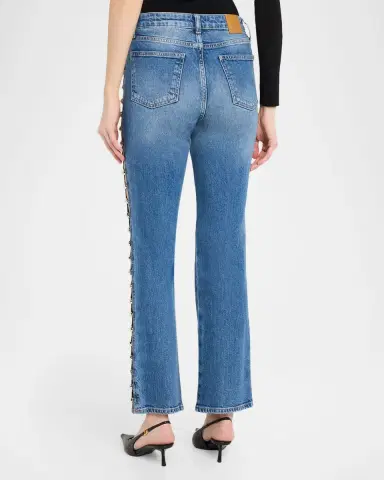SIMKHAI Amelia Embellished Straight Jeans | Thumbnail 3