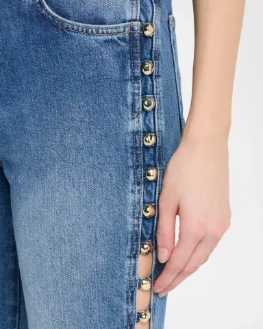 SIMKHAI Amelia Embellished Straight Jeans | Thumbnail 5